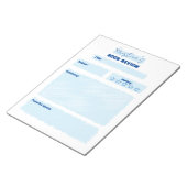 Eenvoudige minimalistische blauw-wit boek Review Notitieblok (Schuin)