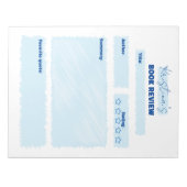 Eenvoudige minimalistische blauw-wit boek Review Notitieblok (Voorkant)