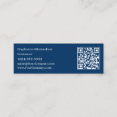 Eenvoudige minimalistische blauw-witte Initialen Mini Visitekaartje (Voorkant)