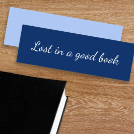 Eenvoudige Minimalistische Blauwe Boeklegger Mini Visitekaartje