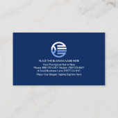 Eenvoudige Minimalistische Blauwe Lagen Winkel Eig Visitekaartje (Achterkant)