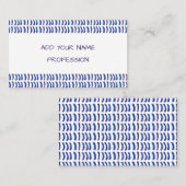 Eenvoudige minimalistische blauwe lijnen visitekaartje (Voorkant / Achterkant)