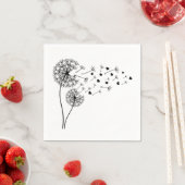 Eenvoudige minimalistische blazende paardenbloem servet (Insitu)