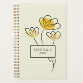 Eenvoudige Minimalistische Bloem Ontworpen Planner (Voorkant)
