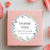 Eenvoudige minimalistische bloemen op maat dank u ronde sticker