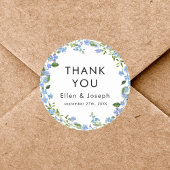 Eenvoudige minimalistische bloemen op maat dank u ronde sticker