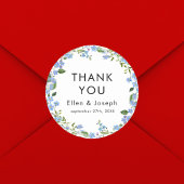 Eenvoudige minimalistische bloemen op maat dank u ronde sticker