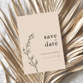 Eenvoudige minimalistische bloemenbruiloft Bewaar  Save The Date