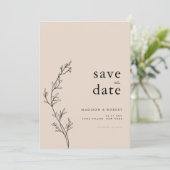 Eenvoudige minimalistische bloemenbruiloft Bewaar  Save The Date (Staand voorkant)