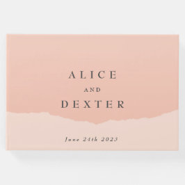 Eenvoudige minimalistische blozen bruiloft gastenboek