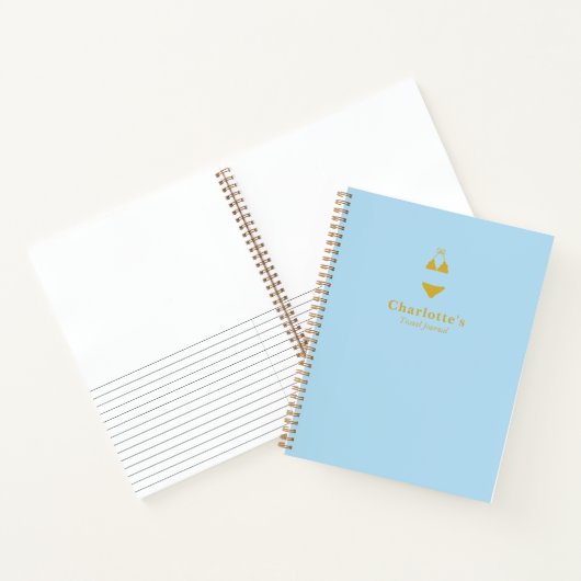 Eenvoudige minimalistische Blue en Gold Bikini Tra Notitieboek (Binnen)