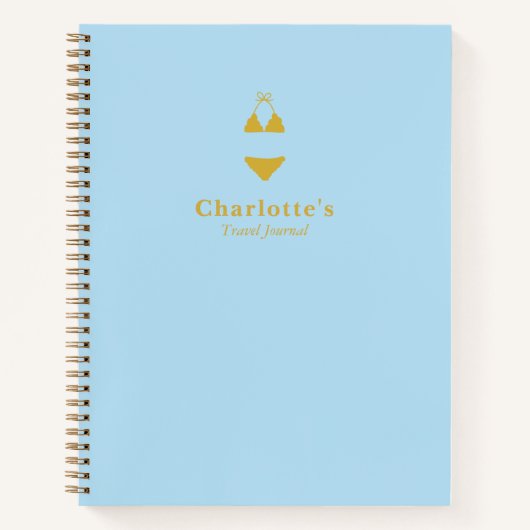 Eenvoudige minimalistische Blue en Gold Bikini Tra Notitieboek (Voorkant)