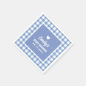 Eenvoudige minimalistische Blue Gingham Boy Baby s Servet (Hoek)