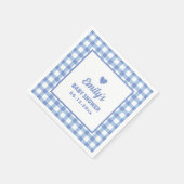 Eenvoudige minimalistische Blue Gingham Boy Baby s Servet (Hoek)