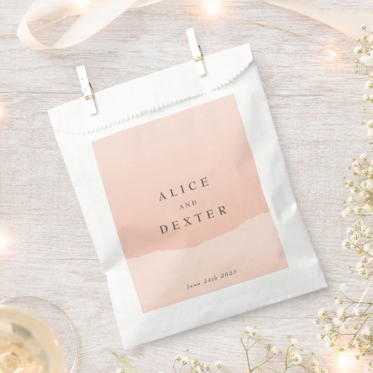 Eenvoudige minimalistische blush kleurrijke bruilo bedankzakje (Geknipt)