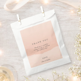 Eenvoudige minimalistische blush kleurrijke bruilo bedankzakje