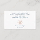 Eenvoudige minimalistische boetiek in kuststijl visitekaartje (Achterkant)