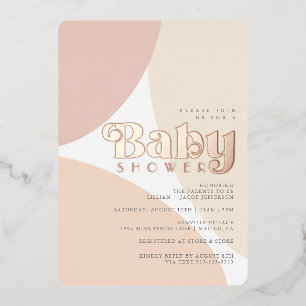 Eenvoudige Minimalistische Boho Baby Shower Folie Uitnodiging