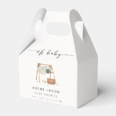 Eenvoudige minimalistische Boho Baby shower kledin Bedankdoosjes (Achterkant)