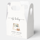 Eenvoudige minimalistische Boho Baby shower kledin Bedankdoosjes (Geopend)