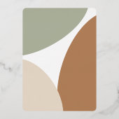 Eenvoudige minimalistische Boho Earth Tone Baby sh Folie Uitnodiging (Achterkant)