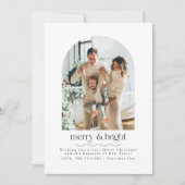 Eenvoudige minimalistische boog foto familie kerst feestdagenkaart (Voorkant)
