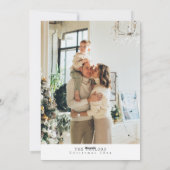 Eenvoudige minimalistische boog foto familie kerst feestdagenkaart (Achterkant)