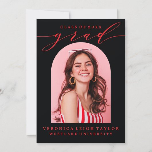 EENVOUDIGE MINIMALISTISCHE BOOGKALLIGRAFIE AFSTUDE KAART (Voorkant)