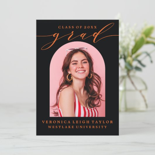 EENVOUDIGE MINIMALISTISCHE BOOGKALLIGRAFIE AFSTUDE KAART (Staand voorkant)