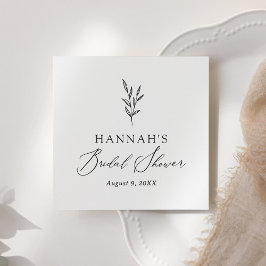 Eenvoudige Minimalistische Botanische Bruidsbruilo Servet