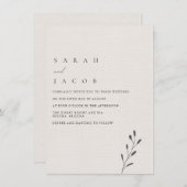 Eenvoudige minimalistische botanische bruiloft kaart (Voorkant / Achterkant)