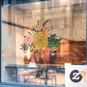 Eenvoudige minimalistische botanische ventilator o raamsticker (Cafe Raam)