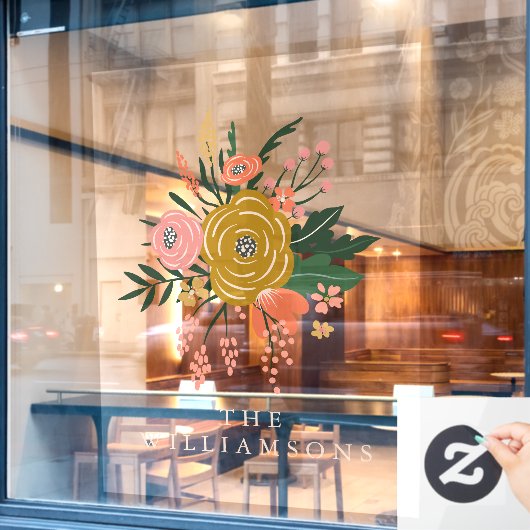 Eenvoudige minimalistische botanische ventilator o raamsticker (Cafe Raam)