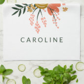 Eenvoudige minimalistische botanische ventilator o theedoek (Gevouwen)