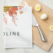 Eenvoudige minimalistische botanische ventilator o theedoek (Quarter Fold)