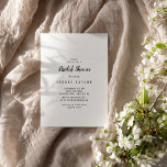 Eenvoudige minimalistische bridal Shower-uitnodigi Kaart<br><div class="desc">Deze eenvoudige minimalistische bruidsdouche uitnodiging is perfect voor een elegante bruiloft. Het klassieke ontwerp is voorzien van rustieke zwart-wit typografie met een moderne minimale uitstraling. QSD113</div>