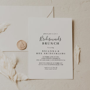 Eenvoudige minimalistische bridesmaids Brunch Show Kaart