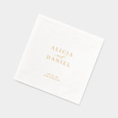 Eenvoudige minimalistische bruid en bruidegom name folie servetten (Links)