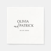 Eenvoudige minimalistische bruid en bruidegom name servet (Voorkant)