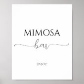 Eenvoudige Minimalistische Bruidsdouche Mimosa Bar Poster (Voorkant)