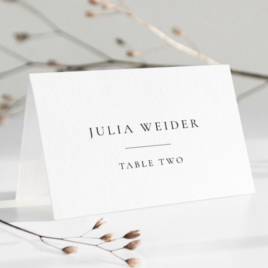 Eenvoudige minimalistische bruiloft aangepaste esc plaatskaartje