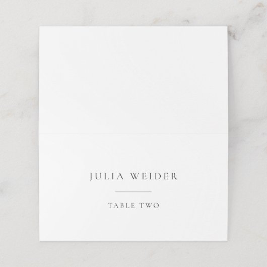 Eenvoudige minimalistische bruiloft aangepaste esc plaatskaartje (Buitenkant ongevouwen)