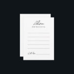 Eenvoudige minimalistische bruiloft advies Kaart<br><div class="desc">Deze eenvoudige minimalistische trouwadvieskaart is perfect voor uw elegante moderne bruiloft. Dit ontwerp heeft een zwart eenvoudig script op een neutrale, heldere witte achtergrond die past bij uw klassieke traditionele bruiloft of minimalistische boho-bruiloft in het voorjaar, de zomer, de herfst of de winter. Neem gerust contact met ons op met...</div>