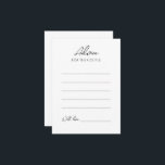 Eenvoudige minimalistische bruiloft advies Kaart<br><div class="desc">Deze eenvoudige minimalistische trouwadvieskaart is perfect voor uw elegante moderne bruiloft. Dit ontwerp heeft een zwart eenvoudig script op een neutrale, heldere witte achtergrond die past bij uw klassieke traditionele bruiloft of minimalistische boho-bruiloft in het voorjaar, de zomer, de herfst of de winter. Neem gerust contact met ons op met...</div>