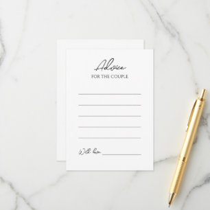Eenvoudige minimalistische bruiloft advies Kaart