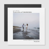 Eenvoudige minimalistische bruiloft Bewaar de datu Magnetische Uitnodiging (Voorkant / Achterkant)