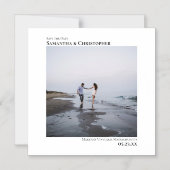 Eenvoudige minimalistische bruiloft Bewaar de datu Magnetische Uitnodiging (Voorkant)