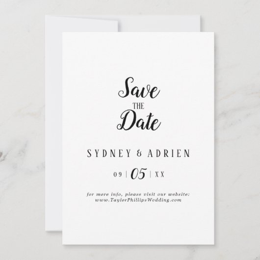 Eenvoudige minimalistische bruiloft Bewaar de datu Save The Date (Voorkant)