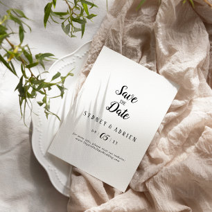 Eenvoudige minimalistische bruiloft Bewaar de datu Save The Date