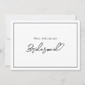 Eenvoudige minimalistische bruiloft bruidsmeisje v kaart (Voorkant)